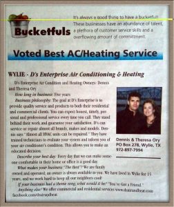 Voted Best AC Company by City of Wylie